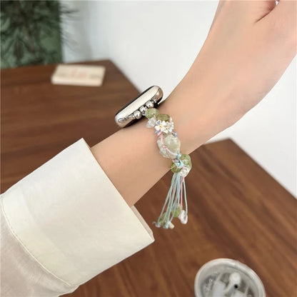 Drawstring Strap for Apple Watch Ultra 2 Ultra 49mm / 9 8 7 45mm / 6 5 4 SE (2023) SE (2022) SE 44mm / 3 2 1 42mm Color Stone Rope Band