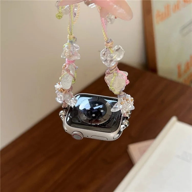 Drawstring Strap for Apple Watch Ultra 2 Ultra 49mm / 9 8 7 45mm / 6 5 4 SE (2023) SE (2022) SE 44mm / 3 2 1 42mm Color Stone Rope Band