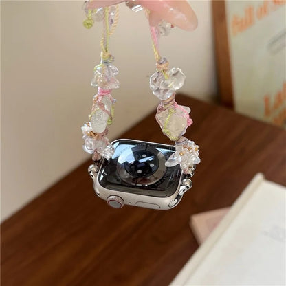 Drawstring Strap for Apple Watch Ultra 2 Ultra 49mm / 9 8 7 45mm / 6 5 4 SE (2023) SE (2022) SE 44mm / 3 2 1 42mm Color Stone Rope Band