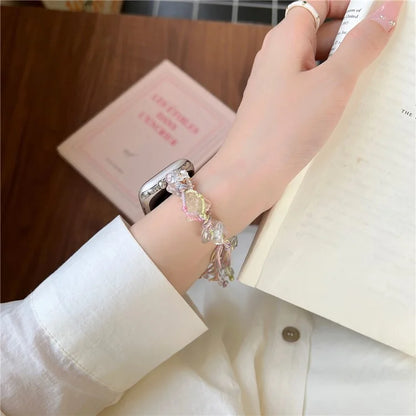 Drawstring Strap for Apple Watch Ultra 2 Ultra 49mm / 9 8 7 45mm / 6 5 4 SE (2023) SE (2022) SE 44mm / 3 2 1 42mm Color Stone Rope Band