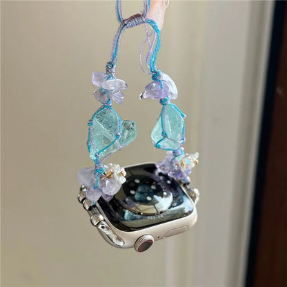 Drawstring Strap for Apple Watch Ultra 2 Ultra 49mm / 9 8 7 45mm / 6 5 4 SE (2023) SE (2022) SE 44mm / 3 2 1 42mm Color Stone Rope Band