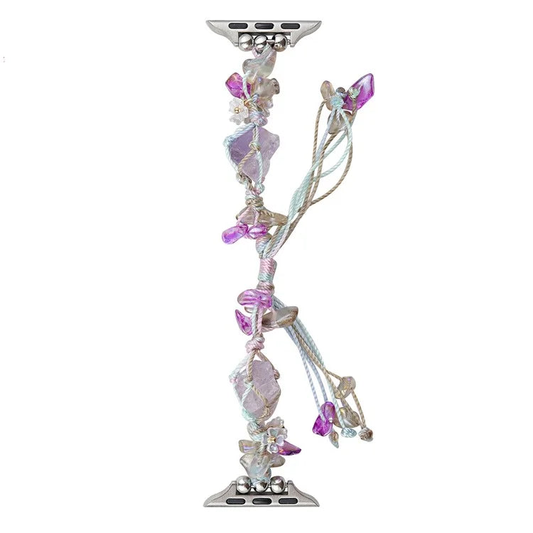 Drawstring Strap for Apple Watch Ultra 2 Ultra 49mm / 9 8 7 45mm / 6 5 4 SE (2023) SE (2022) SE 44mm / 3 2 1 42mm Color Stone Rope Band