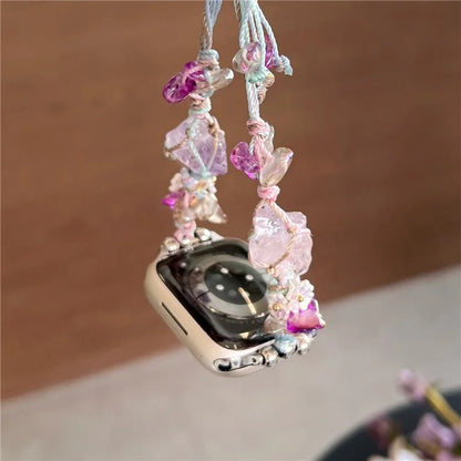 Drawstring Strap for Apple Watch Ultra 2 Ultra 49mm / 9 8 7 45mm / 6 5 4 SE (2023) SE (2022) SE 44mm / 3 2 1 42mm Color Stone Rope Band
