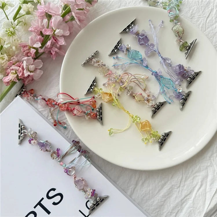 Drawstring Strap for Apple Watch Ultra 2 Ultra 49mm / 9 8 7 45mm / 6 5 4 SE (2023) SE (2022) SE 44mm / 3 2 1 42mm Color Stone Rope Band