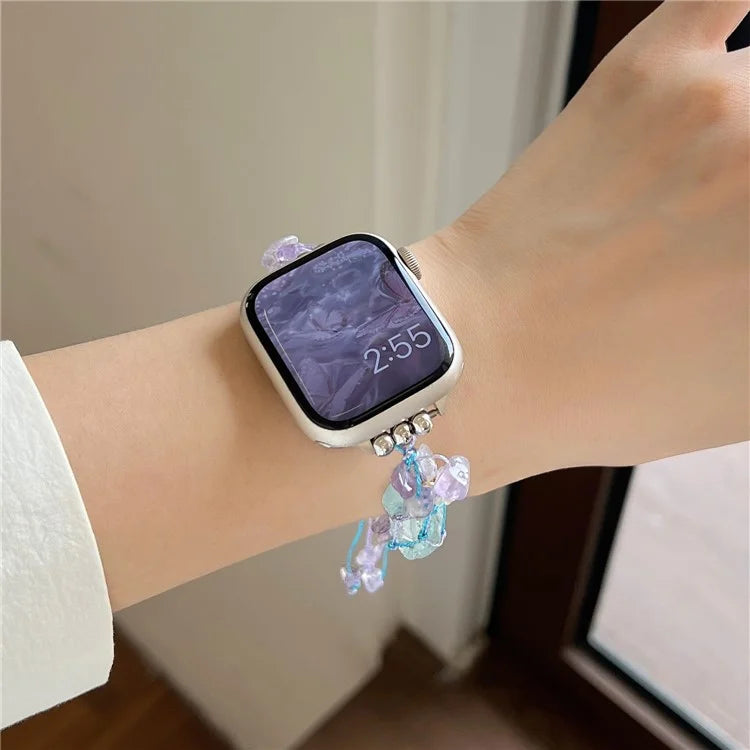 For Apple Watch Series 9 8 7 41mm / 6 5 4 SE (2022) SE (2023) SE 40mm / 3 2 1 38mm Colored Stones Watch Band