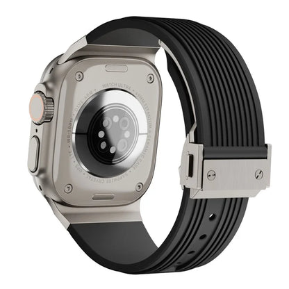 For Apple Watch Ultra 2 Ultra 49mm / 9 8 7 45mm / 6 5 4 SE (2022) SE (2023) SE 44mm / 3 2 1 42mm Silicone Watch Band with Buckle