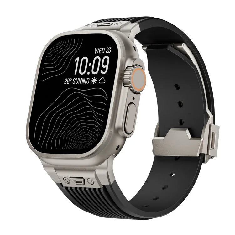 For Apple Watch Ultra 2 Ultra 49mm / 9 8 7 45mm / 6 5 4 SE (2022) SE (2023) SE 44mm / 3 2 1 42mm Silicone Watch Band with Buckle