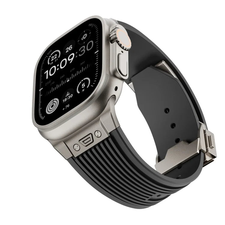 For Apple Watch Ultra 2 Ultra 49mm / 9 8 7 45mm / 6 5 4 SE (2022) SE (2023) SE 44mm / 3 2 1 42mm Silicone Watch Band with Buckle