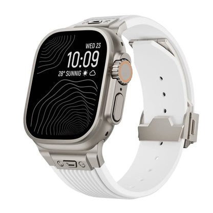 For Apple Watch Ultra 2 Ultra 49mm / 9 8 7 45mm / 6 5 4 SE (2022) SE (2023) SE 44mm / 3 2 1 42mm Silicone Watch Band with Buckle