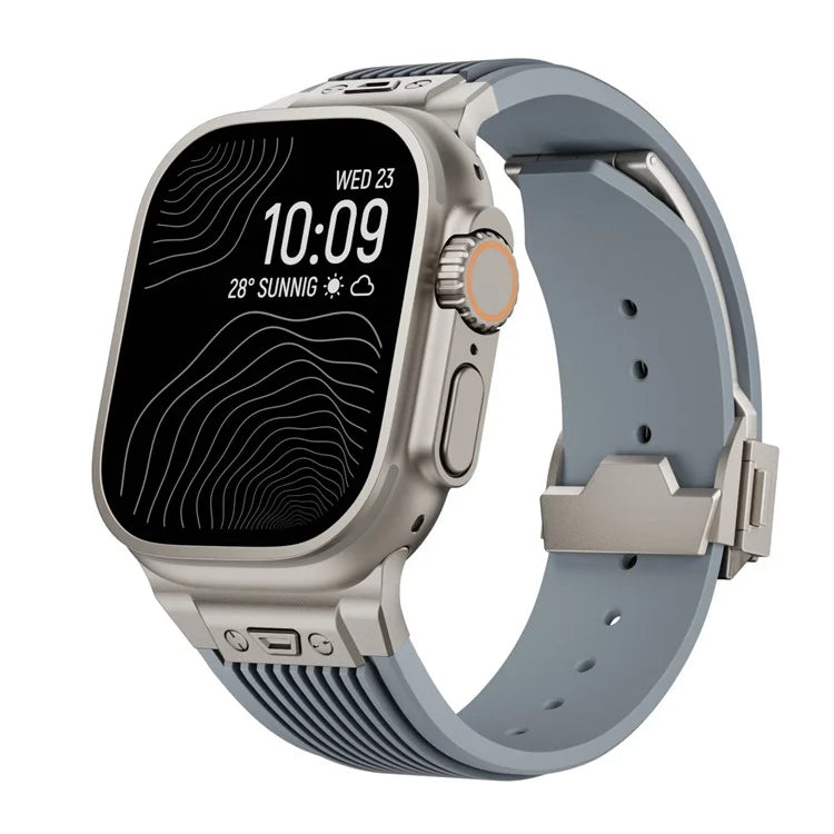 For Apple Watch Ultra 2 Ultra 49mm / 9 8 7 45mm / 6 5 4 SE (2022) SE (2023) SE 44mm / 3 2 1 42mm Silicone Watch Band with Buckle