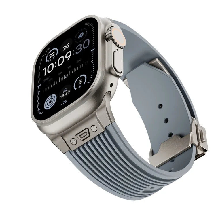 For Apple Watch Ultra 2 Ultra 49mm / 9 8 7 45mm / 6 5 4 SE (2022) SE (2023) SE 44mm / 3 2 1 42mm Silicone Watch Band with Buckle