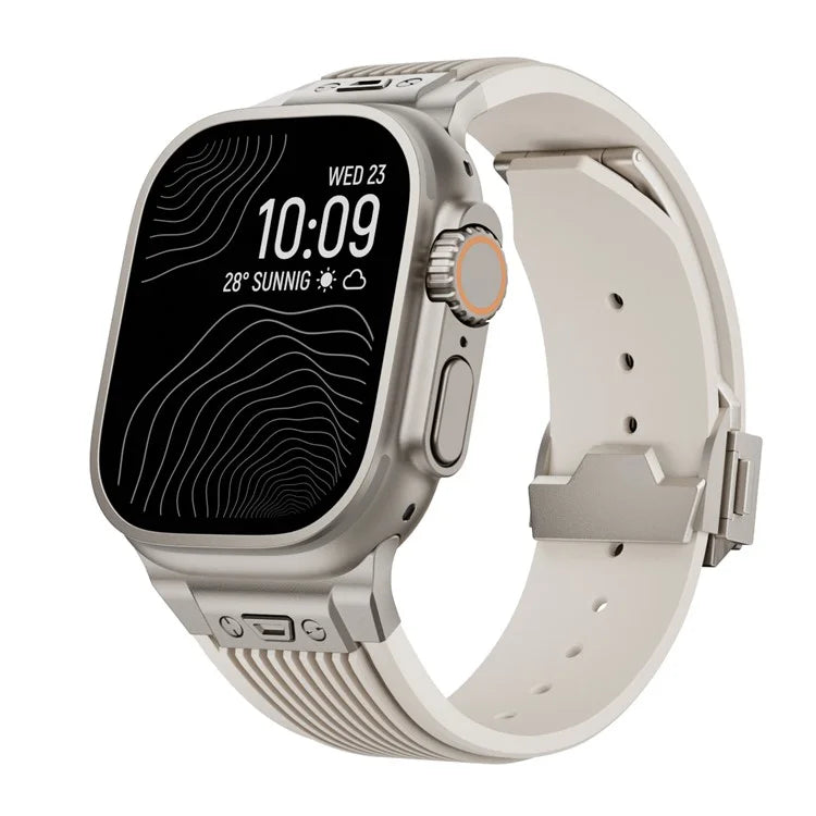 For Apple Watch Ultra 2 Ultra 49mm / 9 8 7 45mm / 6 5 4 SE (2022) SE (2023) SE 44mm / 3 2 1 42mm Silicone Watch Band with Buckle