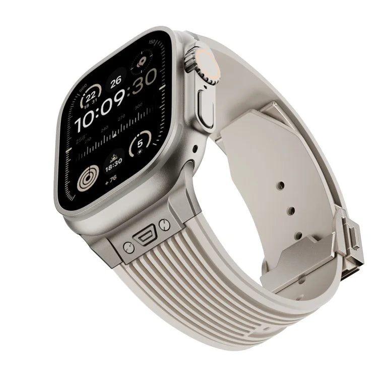 For Apple Watch Ultra 2 Ultra 49mm / 9 8 7 45mm / 6 5 4 SE (2022) SE (2023) SE 44mm / 3 2 1 42mm Silicone Watch Band with Buckle