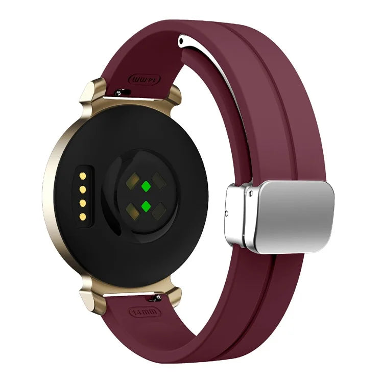 For Garmin Lily 2 Silicone Band Watch Strap with Magnetic Folding Buckle