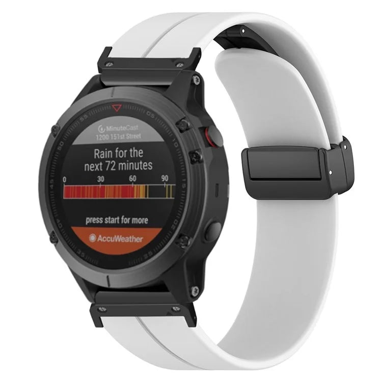 For Garmin Fenix 7S / 6S / 5S 20mm Watch Band Magnetic Buckle Silicone Watch Strap