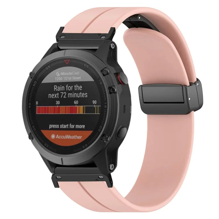 For Garmin Fenix 7S / 6S / 5S 20mm Watch Band Magnetic Buckle Silicone Watch Strap