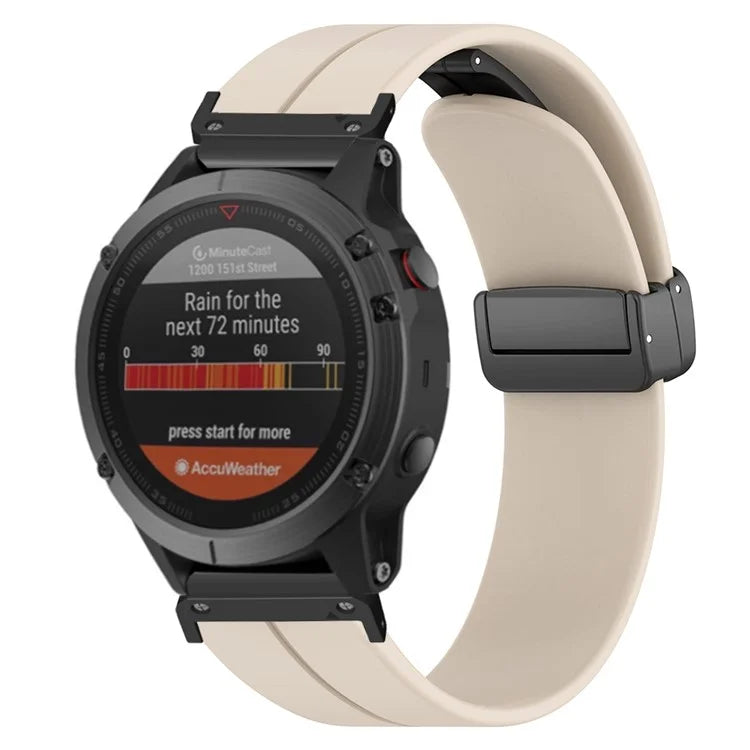 For Garmin Fenix 7S / 6S / 5S 20mm Watch Band Magnetic Buckle Silicone Watch Strap