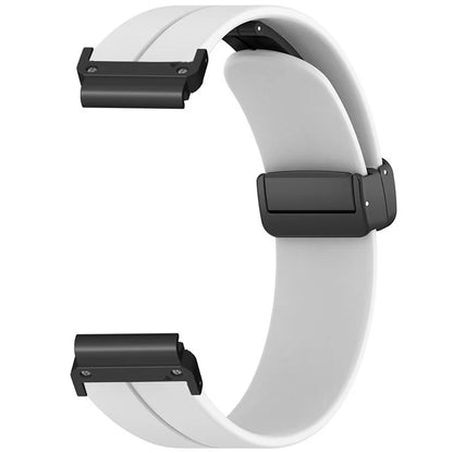 For Coros Vertix 2  /  Garmin Fenix 7X  /  6X  /  5X 26mm Watch Band Magnetic Buckle Silicone Strap