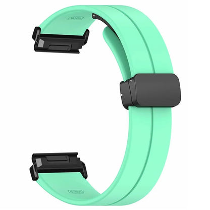 For Coros Vertix 2  /  Garmin Fenix 7X  /  6X  /  5X 26mm Watch Band Magnetic Buckle Silicone Strap