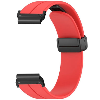 For Coros Vertix 2  /  Garmin Fenix 7X  /  6X  /  5X 26mm Watch Band Magnetic Buckle Silicone Strap