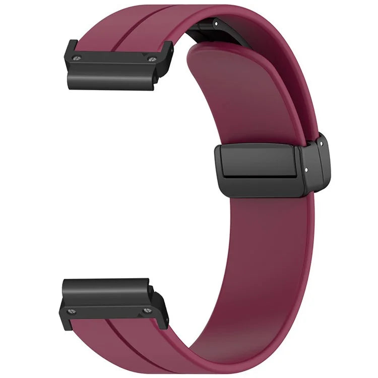 For Coros Vertix 2  /  Garmin Fenix 7X  /  6X  /  5X 26mm Watch Band Magnetic Buckle Silicone Strap
