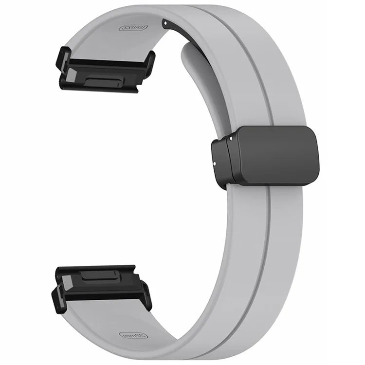 For Coros Vertix 2  /  Garmin Fenix 7X  /  6X  /  5X 26mm Watch Band Magnetic Buckle Silicone Strap