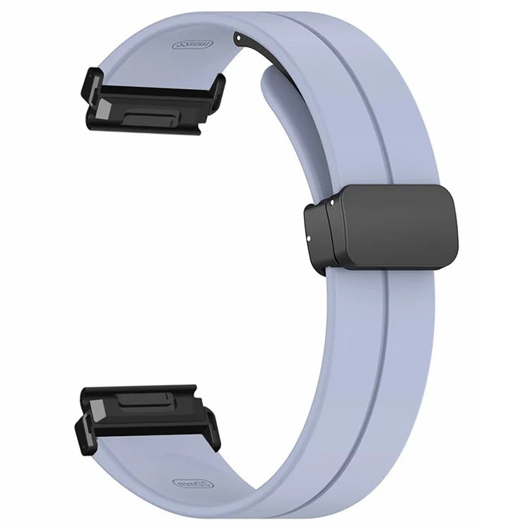 For Coros Vertix 2  /  Garmin Fenix 7X  /  6X  /  5X 26mm Watch Band Magnetic Buckle Silicone Strap