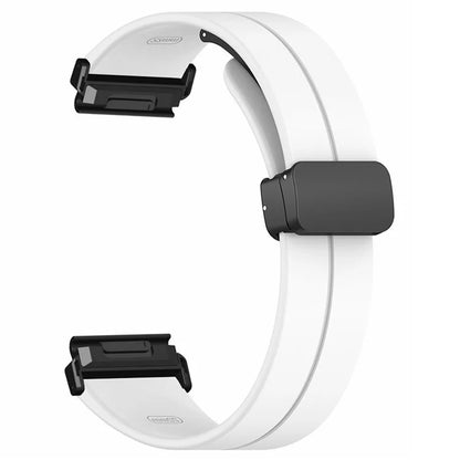 For Garmin Fenix 7 / 6 / 5 22mm Wrist Strap Flexible Silicone Watch Band with Magnetic Buckle