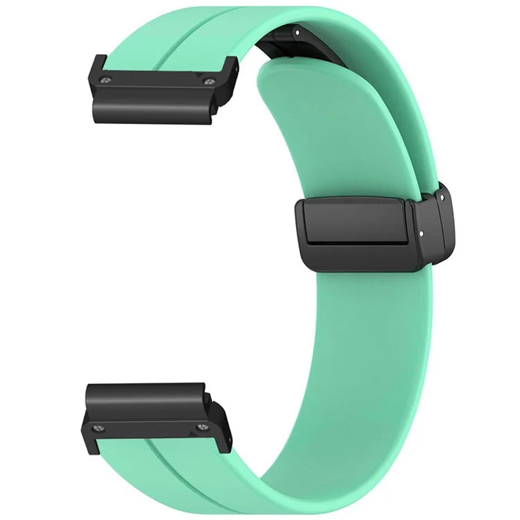 For Garmin Fenix 7 / 6 / 5 22mm Wrist Strap Flexible Silicone Watch Band with Magnetic Buckle
