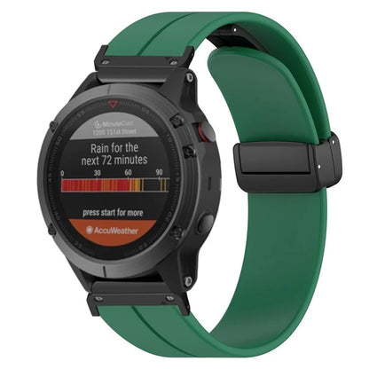 For Garmin Fenix 7 / 6 / 5 22mm Wrist Strap Flexible Silicone Watch Band with Magnetic Buckle
