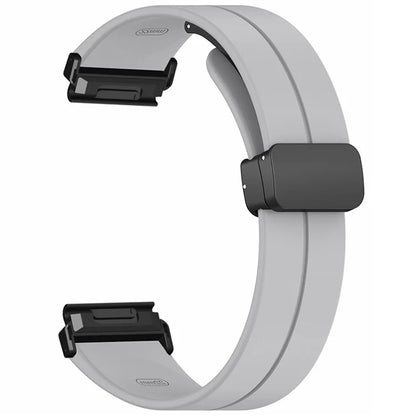 For Garmin Fenix 7 / 6 / 5 22mm Wrist Strap Flexible Silicone Watch Band with Magnetic Buckle