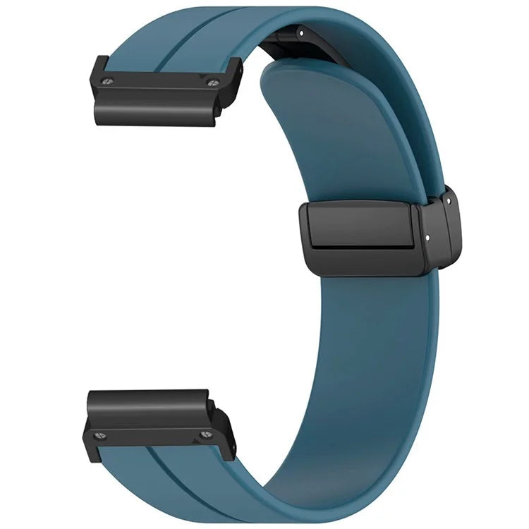 For Garmin Fenix 7 / 6 / 5 22mm Wrist Strap Flexible Silicone Watch Band with Magnetic Buckle