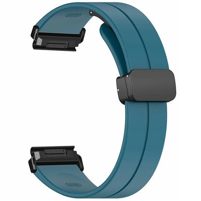 For Garmin Fenix 7 / 6 / 5 22mm Wrist Strap Flexible Silicone Watch Band with Magnetic Buckle