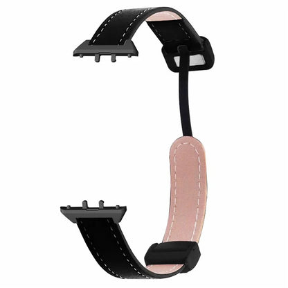 For Samsung Galaxy Fit3 Watch Band Genuine Cow Leather Folding Magnetic Buckle Strap