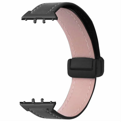 For Samsung Galaxy Fit3 Watch Band Genuine Cow Leather Folding Magnetic Buckle Strap