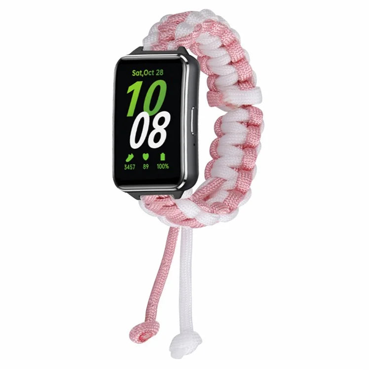For Samsung Galaxy Fit3 Adjustable Nylon Braided Watch Band Replacement Wrist Strap
