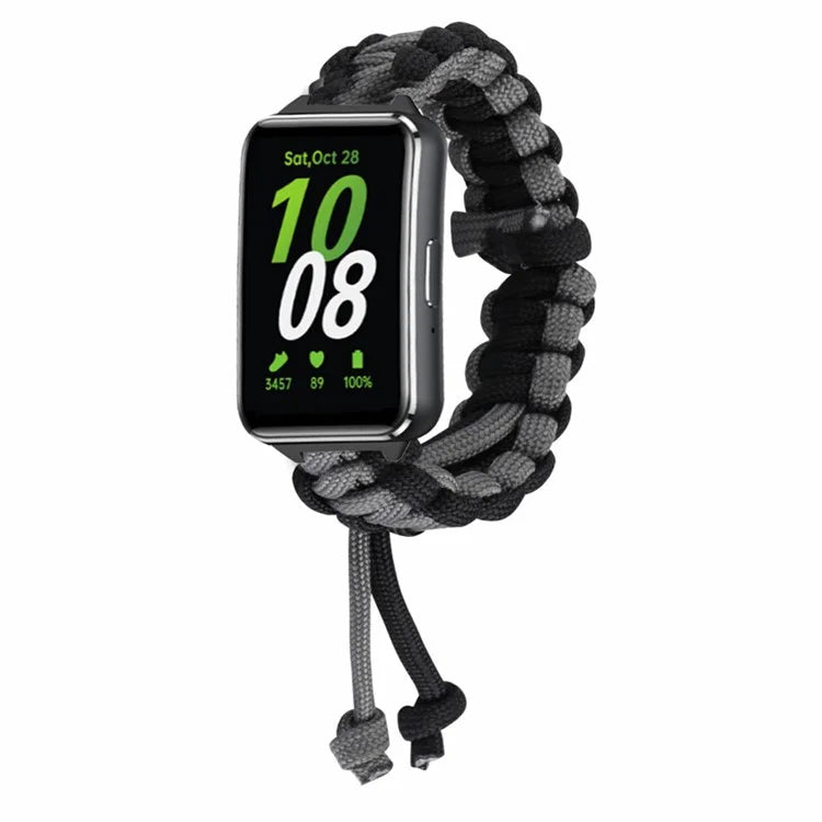 For Samsung Galaxy Fit3 Adjustable Nylon Braided Watch Band Replacement Wrist Strap