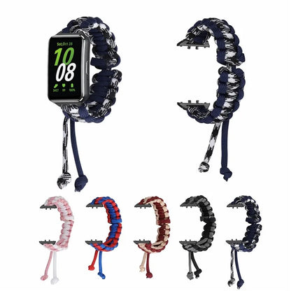 For Samsung Galaxy Fit3 Adjustable Nylon Braided Watch Band Replacement Wrist Strap