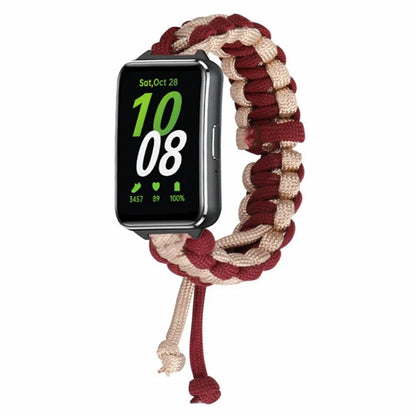 For Samsung Galaxy Fit3 Adjustable Nylon Braided Watch Band Replacement Wrist Strap