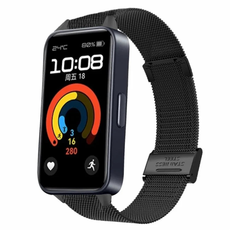 For Huawei Band 9 Watch Bracelet Milanese Mesh Replacement Strap with Metal Connector