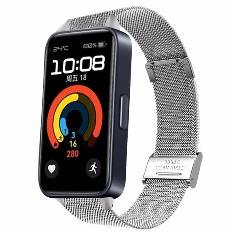 For Huawei Band 9 Watch Bracelet Milanese Mesh Replacement Strap with Metal Connector