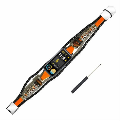 For Huawei Band 9 Wrist Watch Band Beaded Ethnic Retro Style DIY Strap with Spring Bar Tool