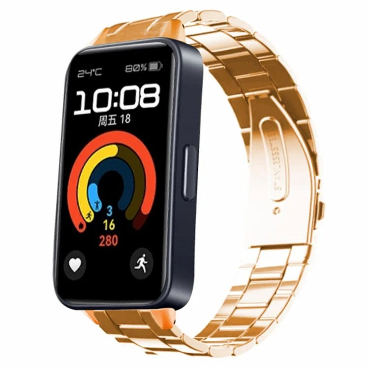 For Huawei Band 9 Watch Strap Stainless Steel Slim Watch Band with Metal Connector