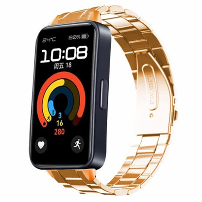 For Huawei Band 9 Watch Strap Stainless Steel Slim Watch Band with Metal Connector