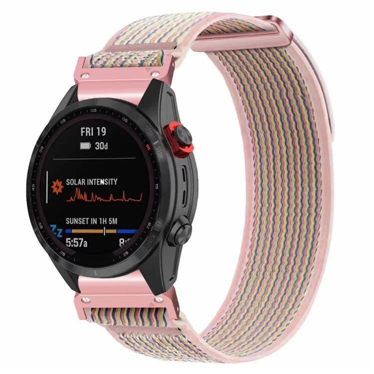 For Coros Vertix 2  /  Garmin Fenix 7X  /  6X  /  5X 26mm Trail Loop Nylon Band Soft Watch Strap