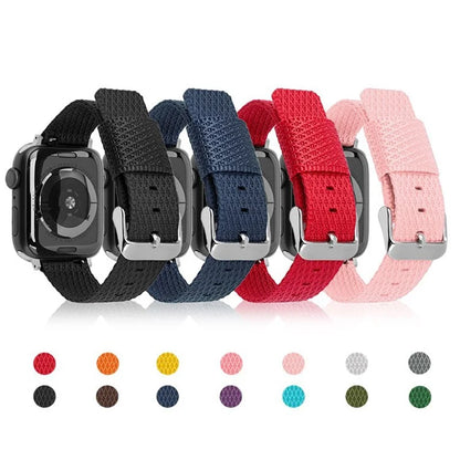 Grids Texture Nylon Strap for Apple Watch Ultra 2 Ultra 49mm / 9 8 7 45mm / 6 5 4 SE (2023) SE (2022) SE 44mm / 3 2 1 42mm Wrist Band
