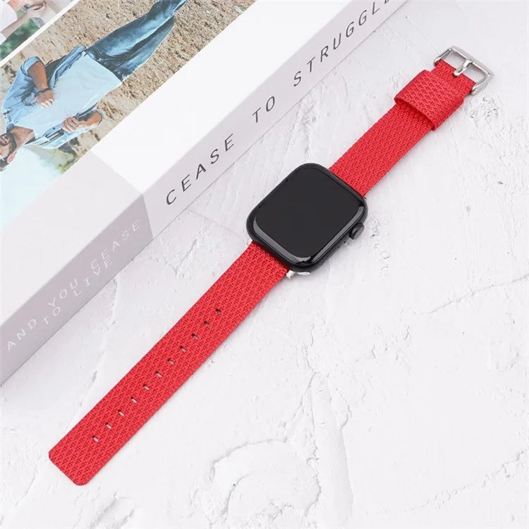 Grids Texture Nylon Strap for Apple Watch Ultra 2 Ultra 49mm / 9 8 7 45mm / 6 5 4 SE (2023) SE (2022) SE 44mm / 3 2 1 42mm Wrist Band