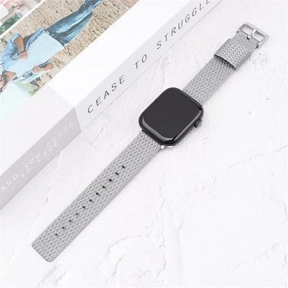 For Apple Watch Series 9 8 7 41mm  /  6 5 4 SE (2023) SE (2022) SE 40mm  /  3 2 1 38mm Grids Texture Nylon Strap