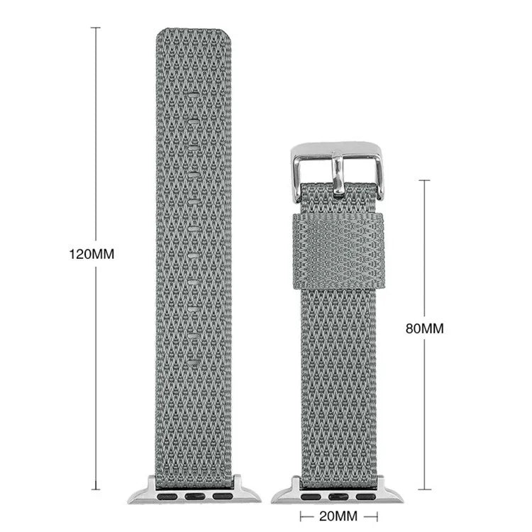 For Apple Watch Series 9 8 7 41mm  /  6 5 4 SE (2023) SE (2022) SE 40mm  /  3 2 1 38mm Grids Texture Nylon Strap