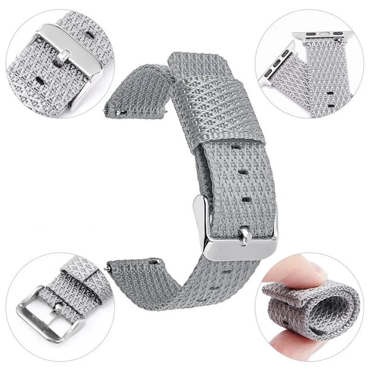For Apple Watch Series 9 8 7 41mm  /  6 5 4 SE (2023) SE (2022) SE 40mm  /  3 2 1 38mm Grids Texture Nylon Strap